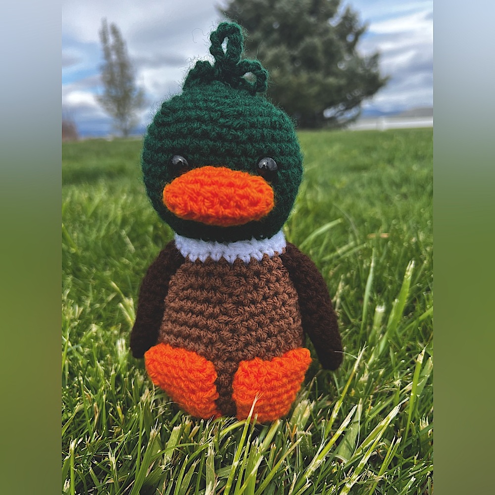 Hand Crocheted Dewey the Mallard Duck Stuffed Animal Plushie!